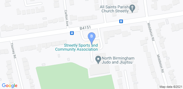 Map to Birmingham Judo and JiuJitsu Ltd